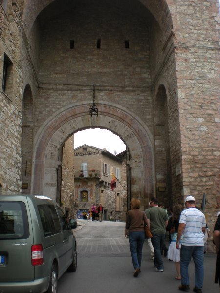 Entering the basilica gates