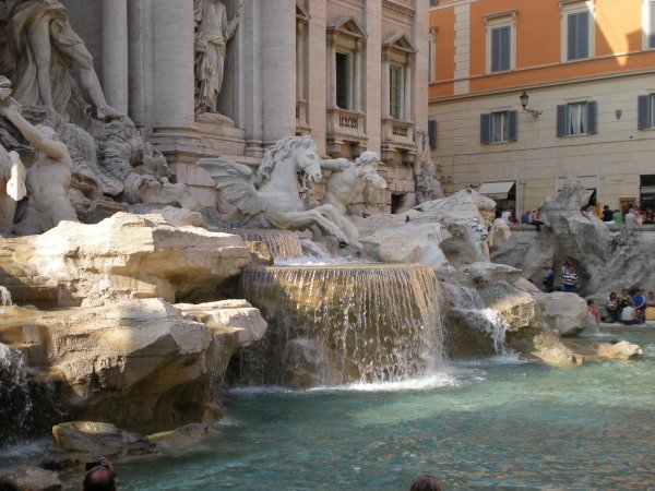 A tourist free Trevi Fountain