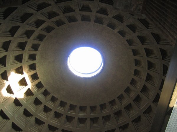 Looking up through the dome of the Pantheon