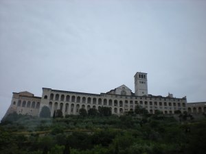 The Assisi Basilica on the hill