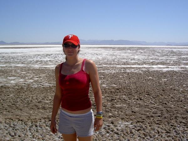 Standing by a dry lake
