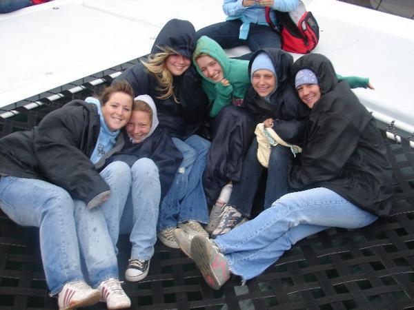 Us girls freezing on the boat