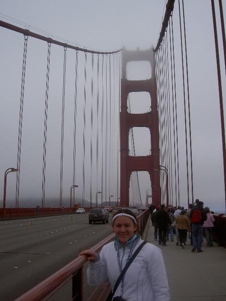 Walking over the Golden Gate Bridge