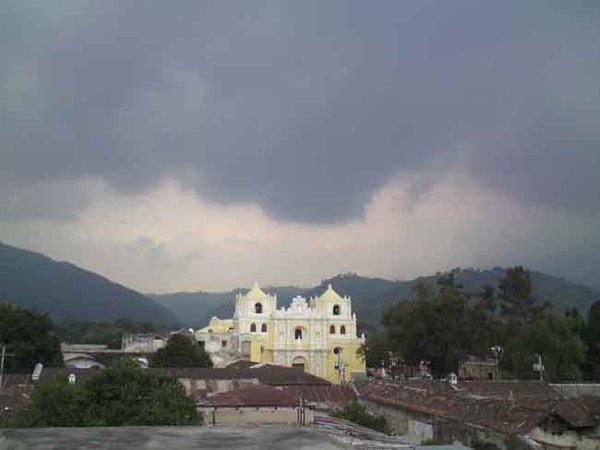 Yellow church and thunder