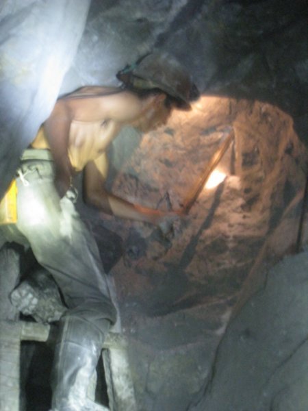 Solo worker in the mines