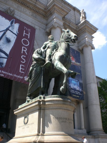 Statue of Theodore Roosevelt outside the Museum of Natural History