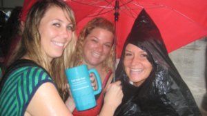 Sheltering from the rain at ComFest...