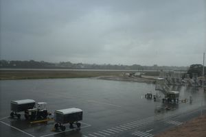 A rainy airport at Porto Seguro
