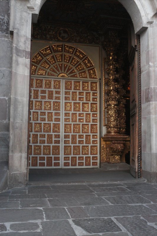 Golden door of one of the churches