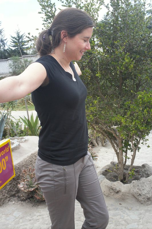 Michelle trying to balance on the equator