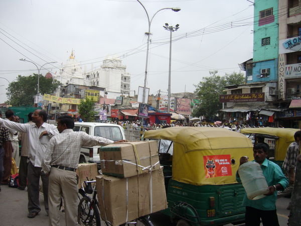 Crowded street in Delhi