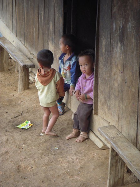 kids in a Hmong village