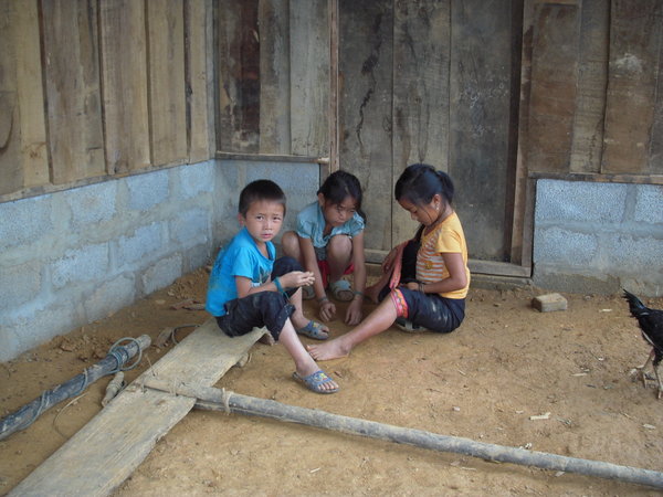 Kids playing in village