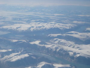Flying over Baffin Island