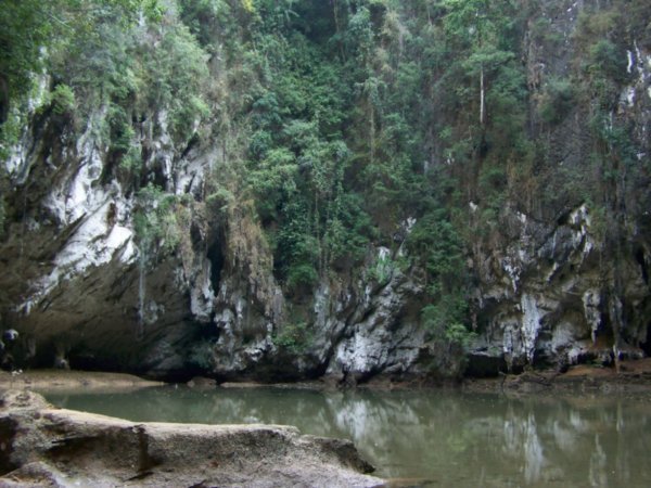 Lagoon embedded within limestone
