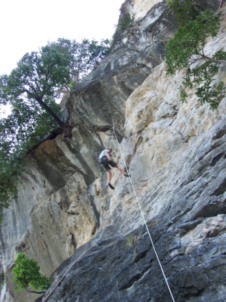 Rappelling down . . .