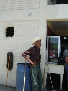 Cowboy at a Toilet Stop between Loreto and La Paz
