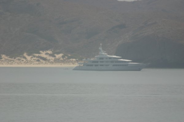 some rich guy docked at a beach near La Paz the whole 5 hours we were waiting for the ferry to leave