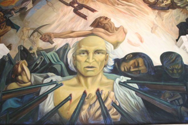 Murals depicting the story of the revolution, which orginated in Chihuahua