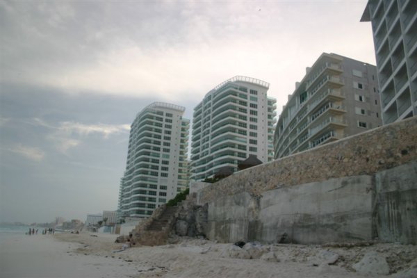 Cancun hotel region, not exactly acres of unspoiled beach