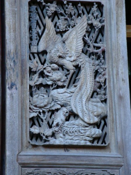 wooden decoration on window in mazu temple