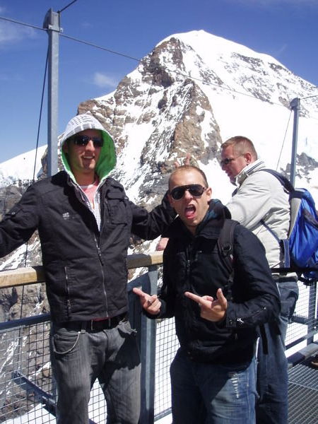 the boys on top of jungfrau