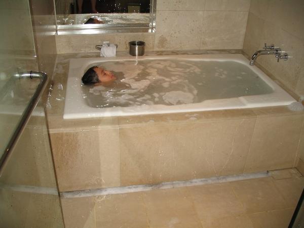 J. enjoys a japanese bath