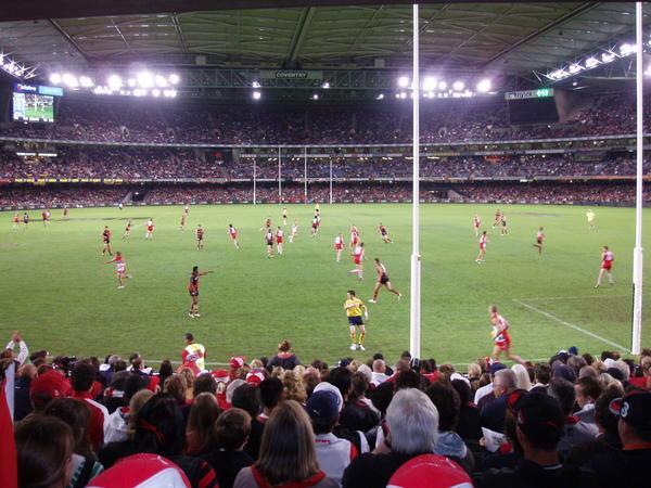 Aussie Rules at the Telstra dome.