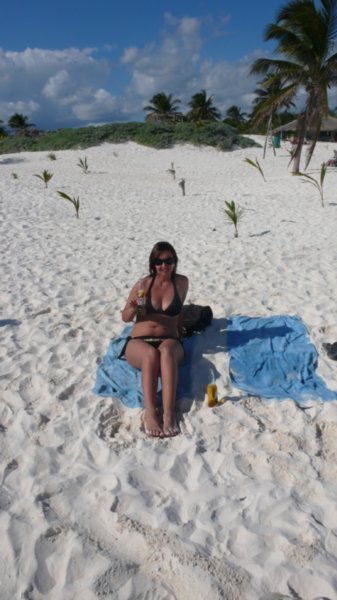 Drinking Corona on the beach