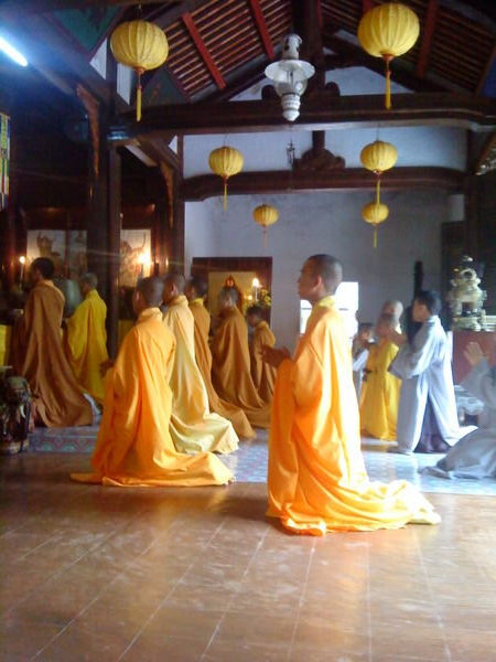 Monks in the Pagoda chanting