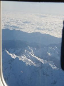 View of Peruvian Andes from plane