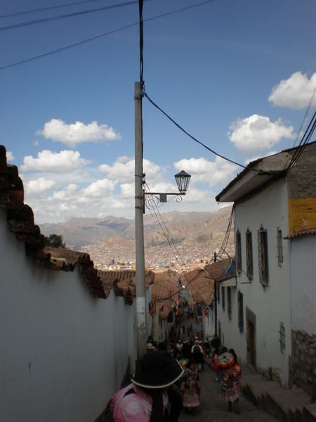 going up the hill- Cuzco below
