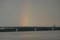 Mini rainbow over Mekong River bridge