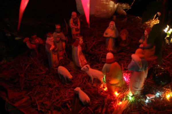 Nativity scene at restaurant in Varkala