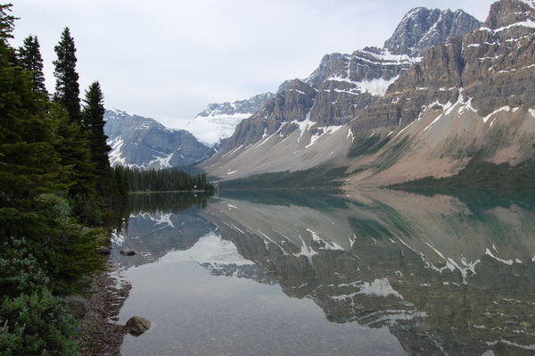 Bow Lake with Crow Foot Glacier in Background