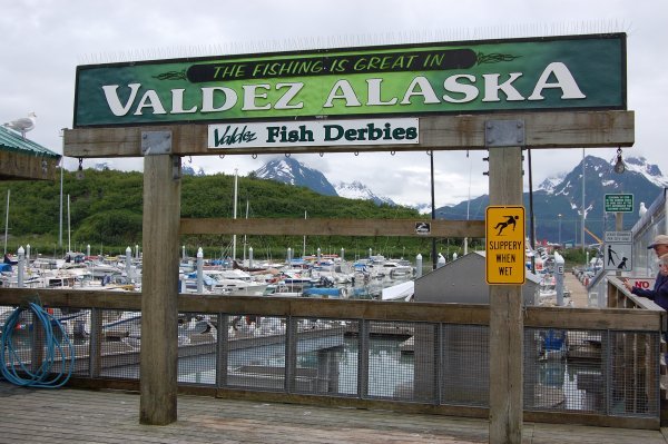 Valdez Harbor Sign
