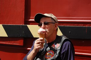 Cal Bender enjoys an ice cream in Duluth