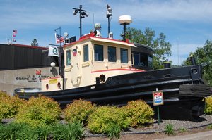 Bayfield Tugboat on display at the Corps of Engineers Detroit District office in Duluth.