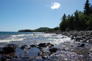 Lake Superior shoreline.