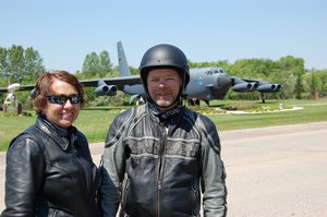 Trent and Kari in front of the Grand Forks AFB B-52.