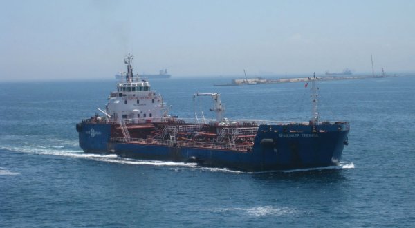 Busy mediterranian shipping lane