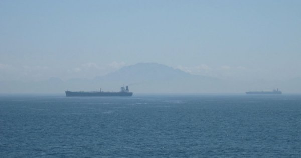 Atmospheric shot of oil tanker