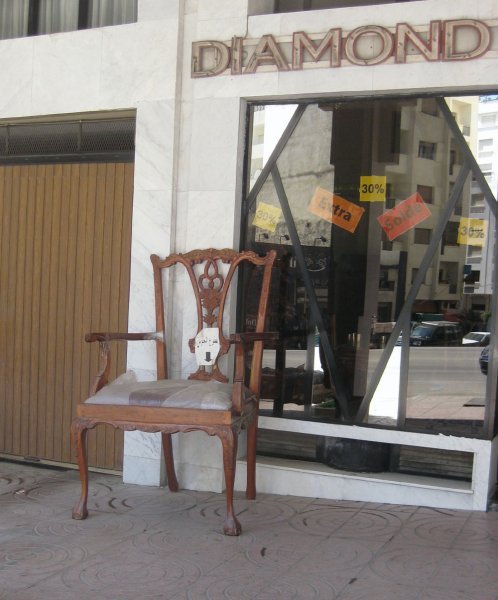 Giant chair for sale didn't see any giants in Tangier though