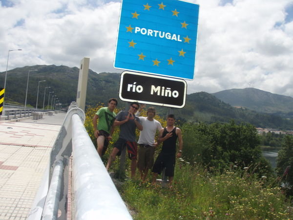 The Boys crossing into Portugal