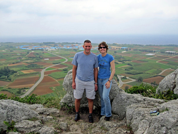 James and Kim on top of Mt Gusuku