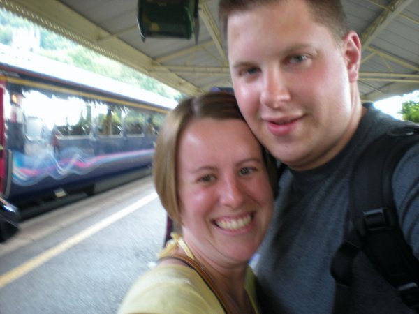 Us at the train station