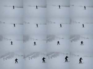 16 shots of Kaitlyn skiing
