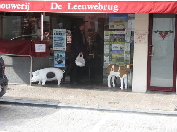 The butcher shop mascots.