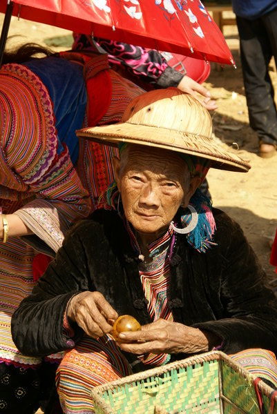 Woman at the Sunday market of Bac Ha, Northern Vietnam