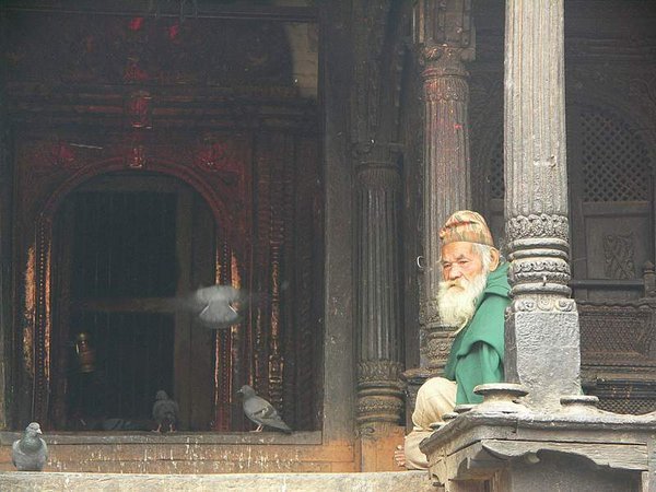 Outside a temple in Bhaktapur